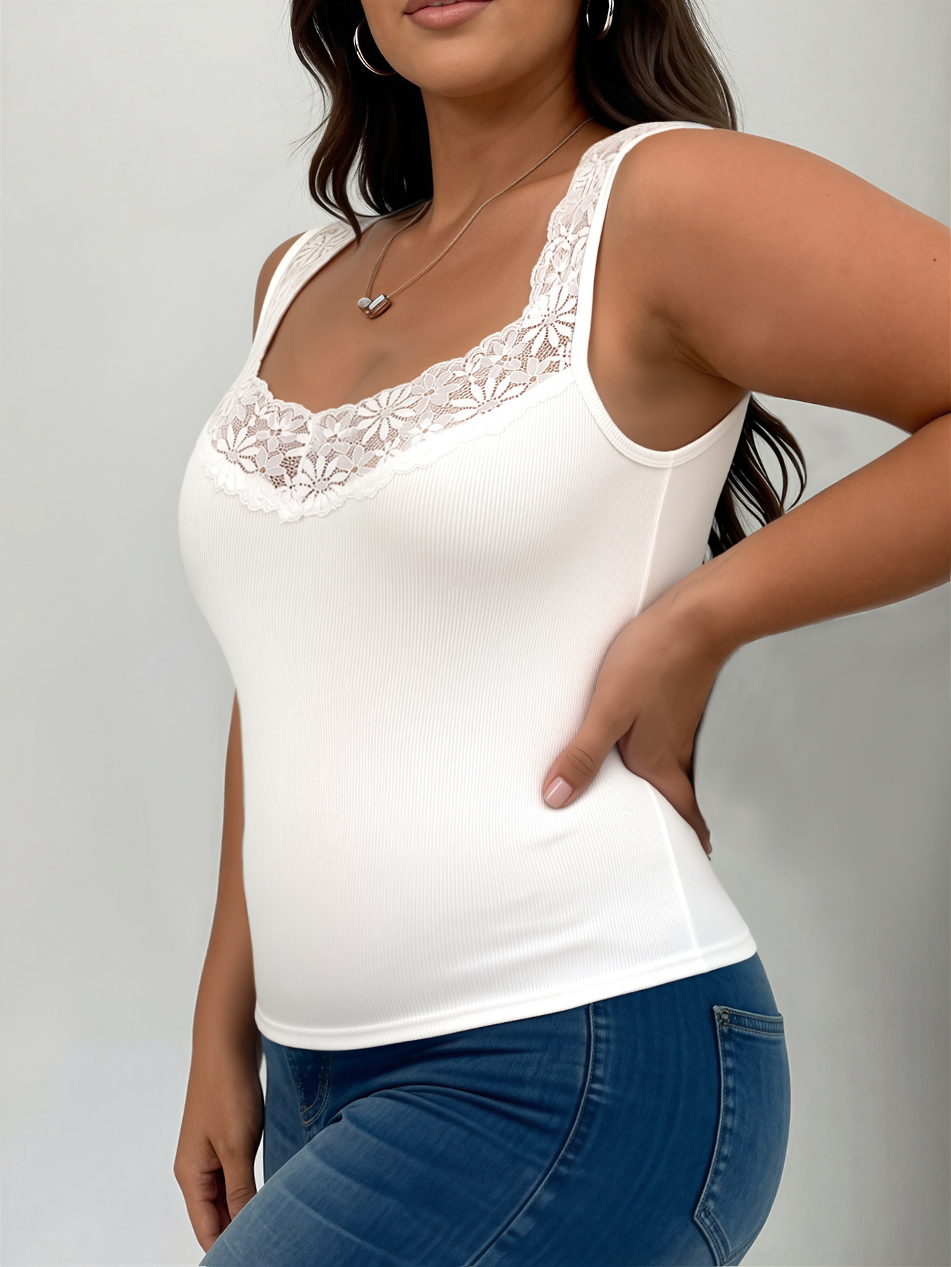Женская майка Y2K больших разм – обзор и цена Tank Top Ribbed